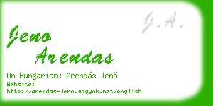 jeno arendas business card